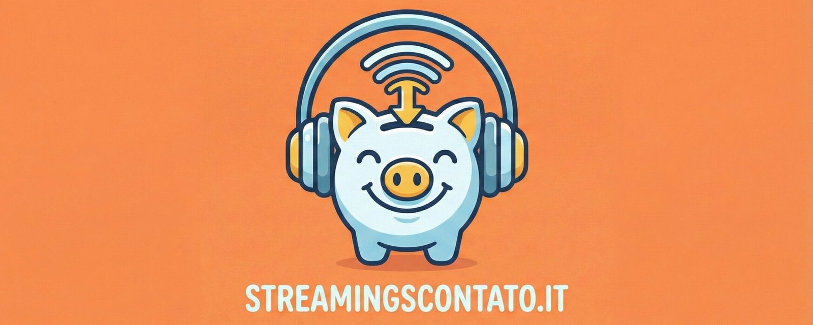 Logo lightcyan-oryx-582401.hostingersite.com con salvadanaio maialino stilizzato mentre ascolta felice servizi in streaming scontati.